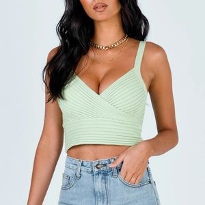 Princess Polly ARLENE TOP GREEN